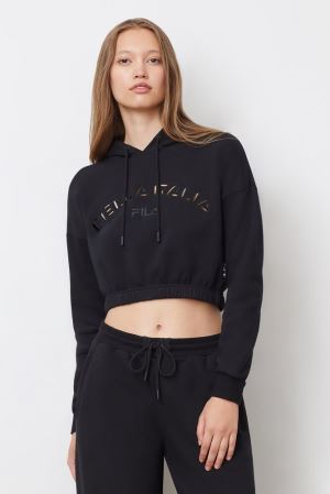 FILA Dana Hoodies Black,Womens Clothing | CA.DVXTCP123